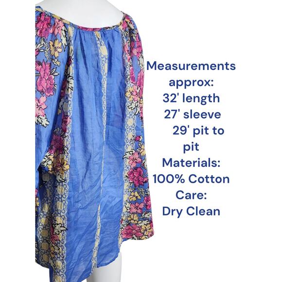 NEW Free People Elena Floral Printed Off Shoulder Tunic Top Size S Blouse NWT - Picture 2 of 7